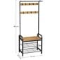 Vaateteline puinen kenkäteline, LOFT, 72 cm. x 33,7 cm. x 183 cm., ruskea hinta ja tiedot | Vaateripustimet ja pukupussit | hobbyhall.fi