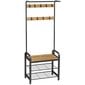 Vaateteline puinen kenkäteline, LOFT, 72 cm x 33,7 cm x 183 cm, ruskea hinta ja tiedot | Kenkäkaapit ja -hyllyt | hobbyhall.fi