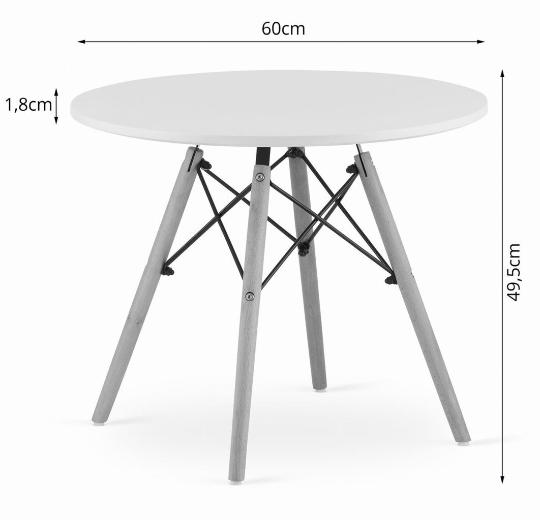 Moderni skandinaavinen sohvapöytä, pyöreä, 60 cm., valkoinen hinta ja tiedot | Sohvapöydät | hobbyhall.fi