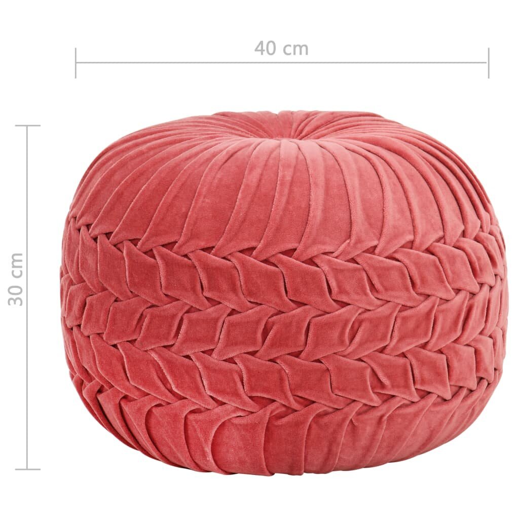 Pouf, pinkki sp., laskokset, 40x30cm, puuvillasametti hinta ja tiedot | Säkkituolit, rahit ja penkit | hobbyhall.fi