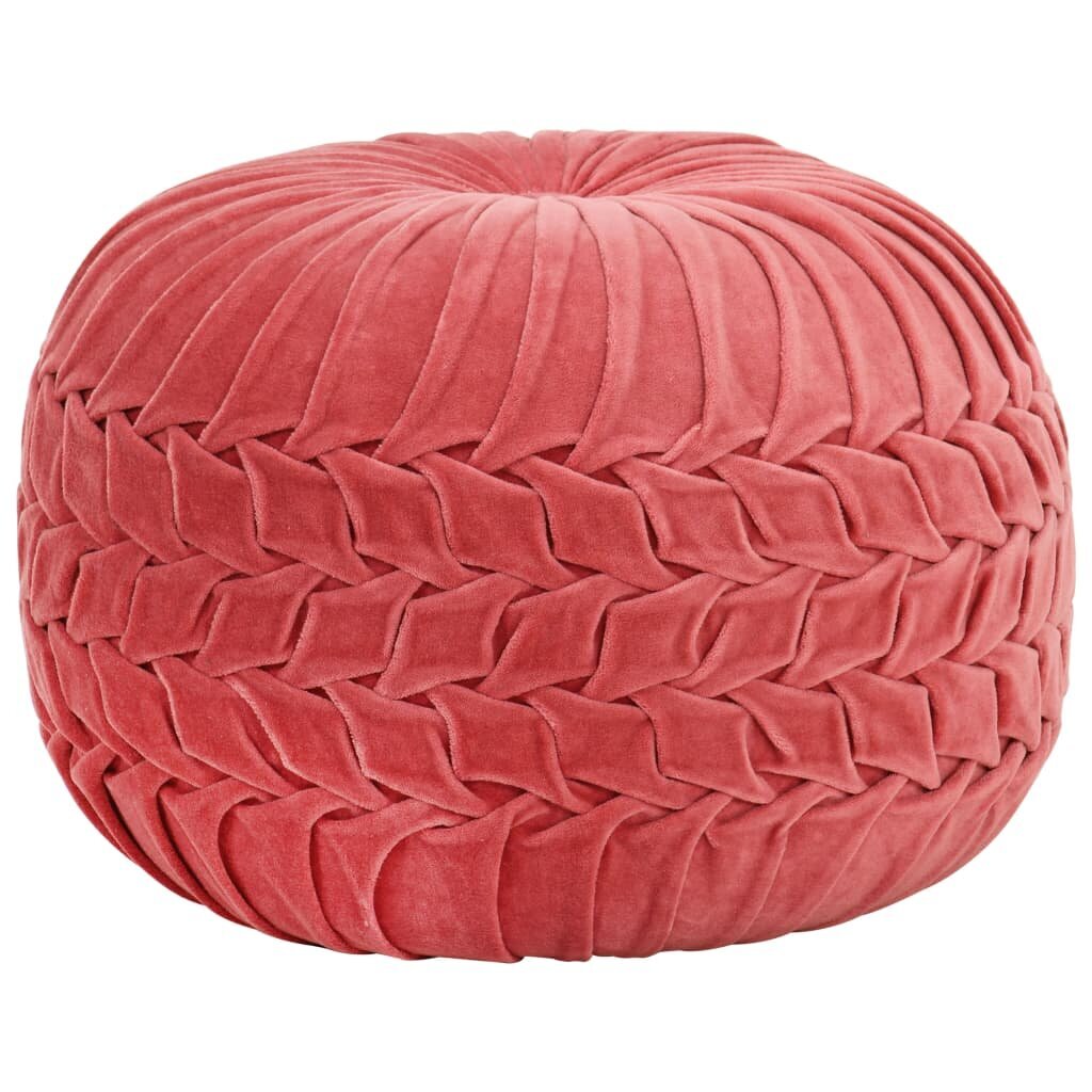 Pouf, pinkki sp., laskokset, 40x30cm, puuvillasametti hinta ja tiedot | Säkkituolit, rahit ja penkit | hobbyhall.fi