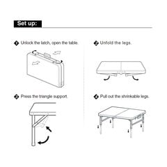 Kokoontaitettava pöytä 120x60x54 Essen Tools LC01 hinta ja tiedot | Retkeilyvarusteet | hobbyhall.fi