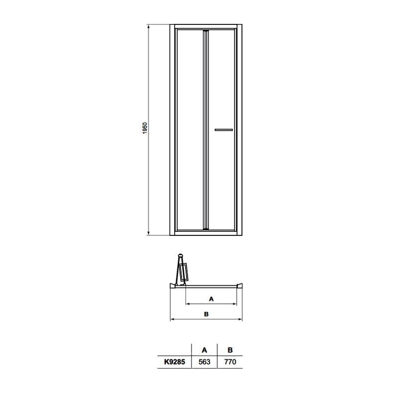 Dušo durys Ideal Standard Connect 2 B/Fold 80x195 hinta ja tiedot | Suihkuseinät ja -ovet | hobbyhall.fi