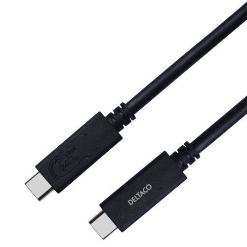 Deltaco USB4 gen3/USB-C - USB-C/5A EPR, 0.8 m hinta ja tiedot | Kaapelit ja adapterit | hobbyhall.fi