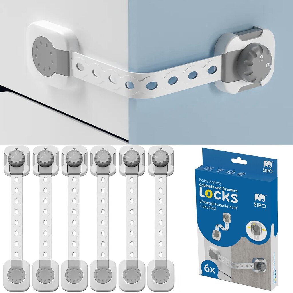 Laatikonsuojat Sipo SBS-214, harmaa, 6 kpl hinta ja tiedot | Lasten turvallisuus | hobbyhall.fi