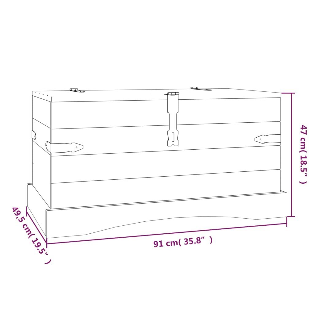 Säilytyslaatikko, meksikolainen mänty, Corona-sarja, 91x49,5x47cm hinta ja tiedot | Säilytyslaatikot ja -korit | hobbyhall.fi