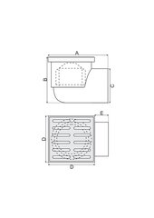 Loukku sivupoistolla fi 110, metalliritilä 15x15 [cm], valkoinen hinta ja tiedot | Lattiakaivot | hobbyhall.fi