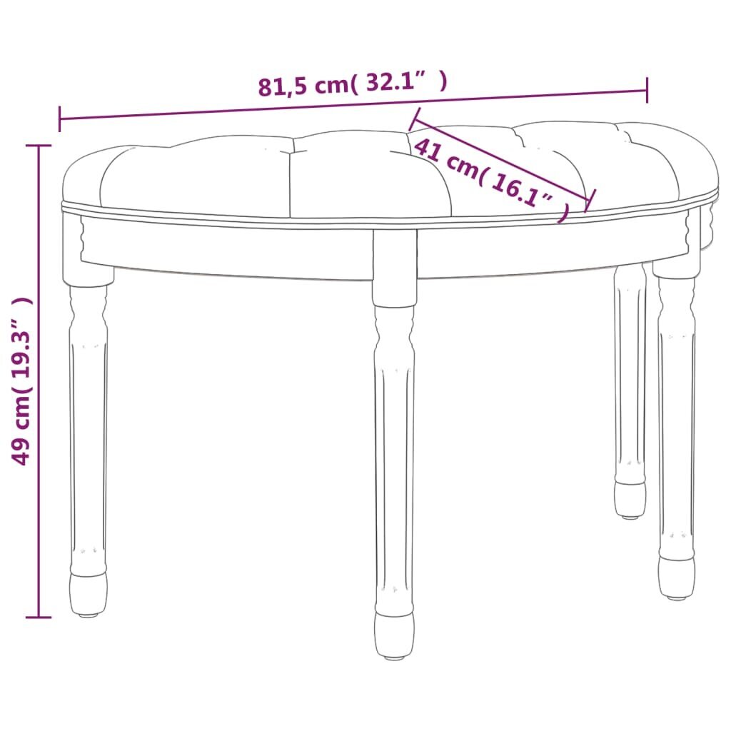 vidaXL Penkki Tummanharmaa, 81,5x41x49cm, Velvet hinta ja tiedot | Kenkäkaapit ja -hyllyt | hobbyhall.fi