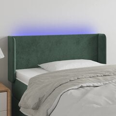 Sängynpääty LED-valolla, Velvet, 103x16x78/88cm, tummanvihreä hinta ja tiedot | Sängyt | hobbyhall.fi