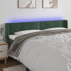 Sängynpääty LED-valolla, Velvet, 183x16x78/88cm, tummanvihreä hinta ja tiedot | Sängyt | hobbyhall.fi