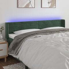 Sängynpääty LED-valolla, Velvet, 203x16x78/88cm, tummanvihreä hinta ja tiedot | Sängyt | hobbyhall.fi