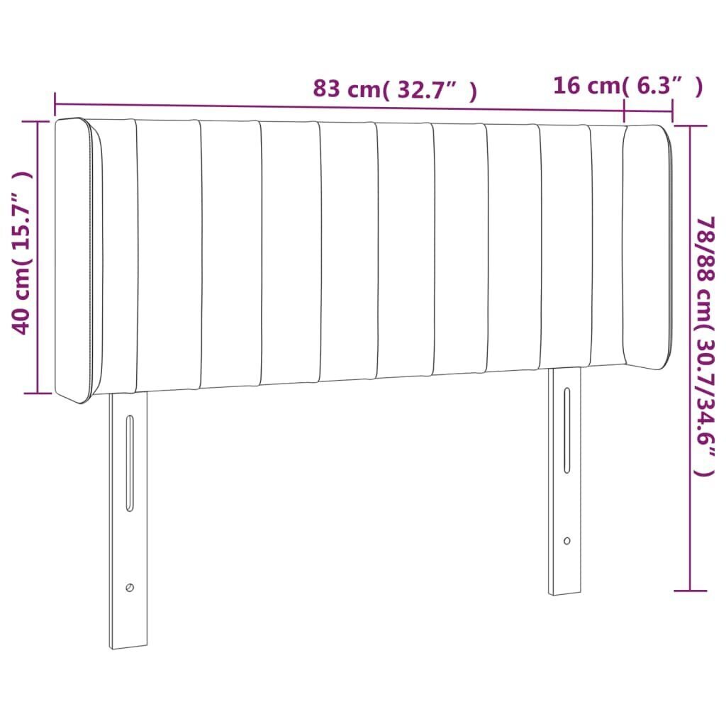 Sängynpääty vidaXL, 83x16x78/88cm, vihreä hinta ja tiedot | Sängyt | hobbyhall.fi