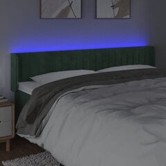 Sängynpääty LED-valolla, Velvet, 183x16x78/88cm, tummanvihreä hinta ja tiedot | Sängyt | hobbyhall.fi