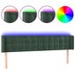 Sängynpääty LED-valolla, Velvet, 183x16x78/88cm, tummanvihreä hinta ja tiedot | Sängyt | hobbyhall.fi