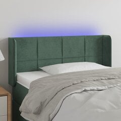 Sängynpääty LED-valolla, Velvet, 93x16x78/88cm, tummanvihreä hinta ja tiedot | Sängyt | hobbyhall.fi