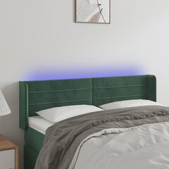 Sängynpääty LED-valolla, Velvet, 147x16x78/88cm, tummanvihreä hinta ja tiedot | Sängyt | hobbyhall.fi