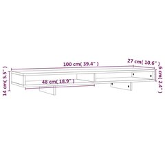 vidaXL Näyttökoroke 100x27x14 cm täysi mänty hinta ja tiedot | vidaXL Tietokoneet ja pelaaminen | hobbyhall.fi