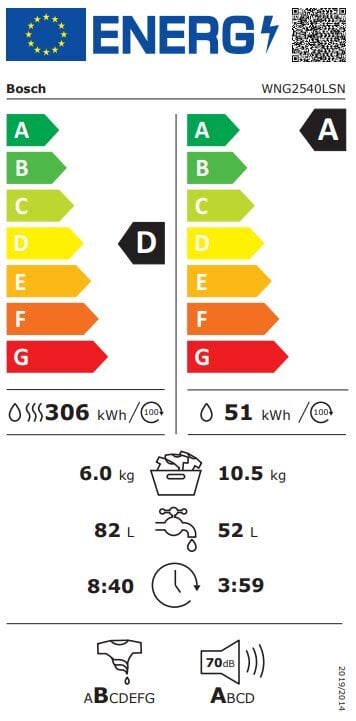 Bosch WNG2540LSN hinta ja tiedot | Pyykinpesukoneet | hobbyhall.fi