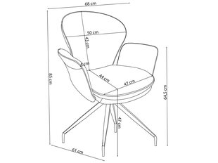 2:n ruokailutuolin setti Loft24 Lucia, harmaa hinta ja tiedot | Ruokapöydän tuolit | hobbyhall.fi