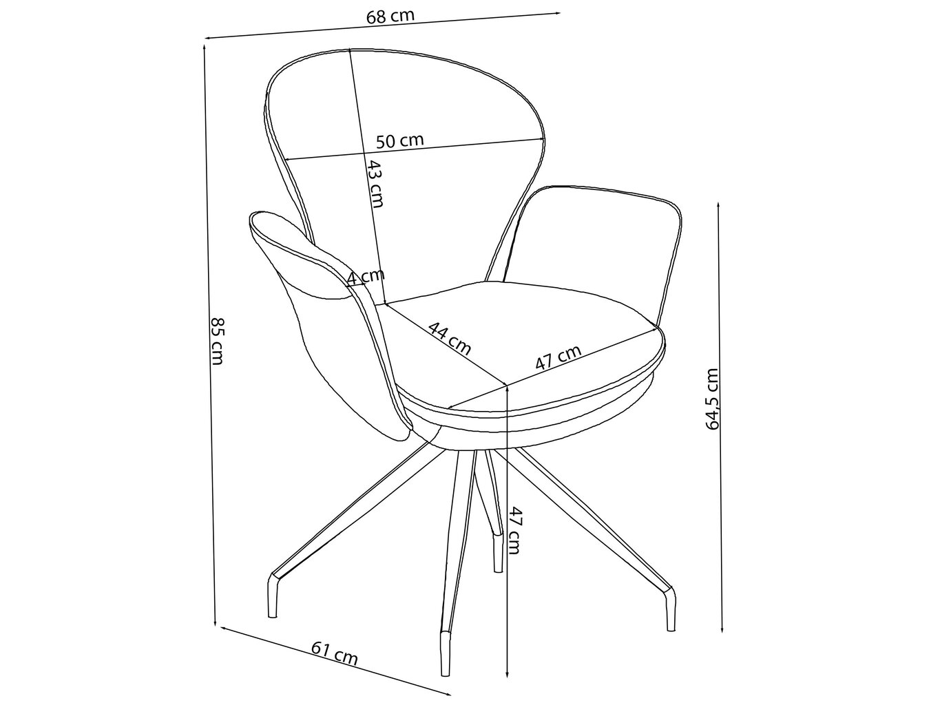 2:n ruokailutuolin setti Loft24 Lucia, harmaa hinta ja tiedot | Ruokapöydän tuolit | hobbyhall.fi