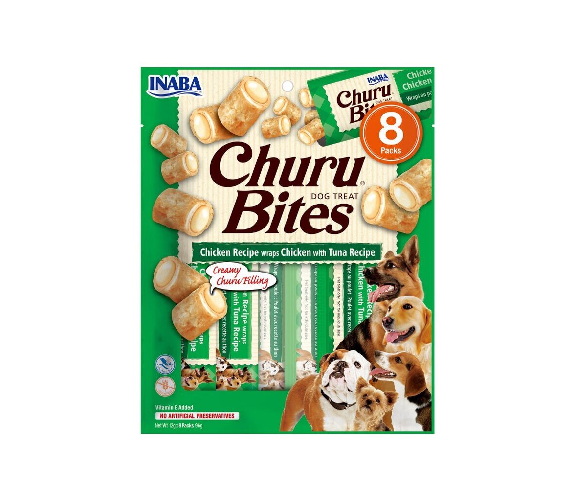 Churu Dog Bites Chicken Tuna herkku koirille, 96 g x 4 hinta ja tiedot | Koiran herkut | hobbyhall.fi