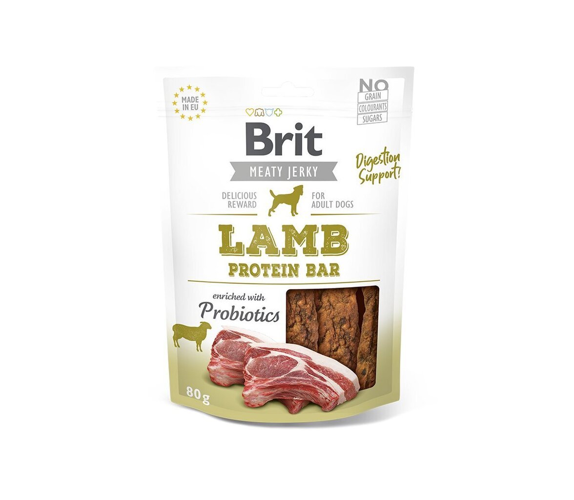 Brit Jerky Lamb Protein Bar, 80 g x 6 hinta ja tiedot | Koiran herkut | hobbyhall.fi