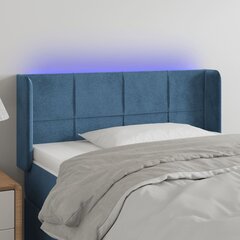 Sängynpääty LED-valolla, Velvet, 103x16x78/88cm, tummansininen hinta ja tiedot | Sängyt | hobbyhall.fi