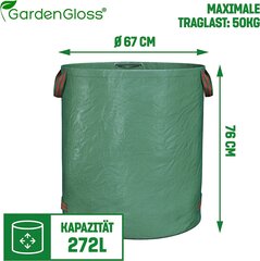 Garden Gloss® 4x -puutarhajätepussit kahvoilla - 272 litran korkea kapasiteetti ja kaksoislattia - UV -stable ja vesi -korvattu - uudelleenkäytettävät ja vakaa puutarhalaukut hinta ja tiedot | Puutarhatyökalut | hobbyhall.fi