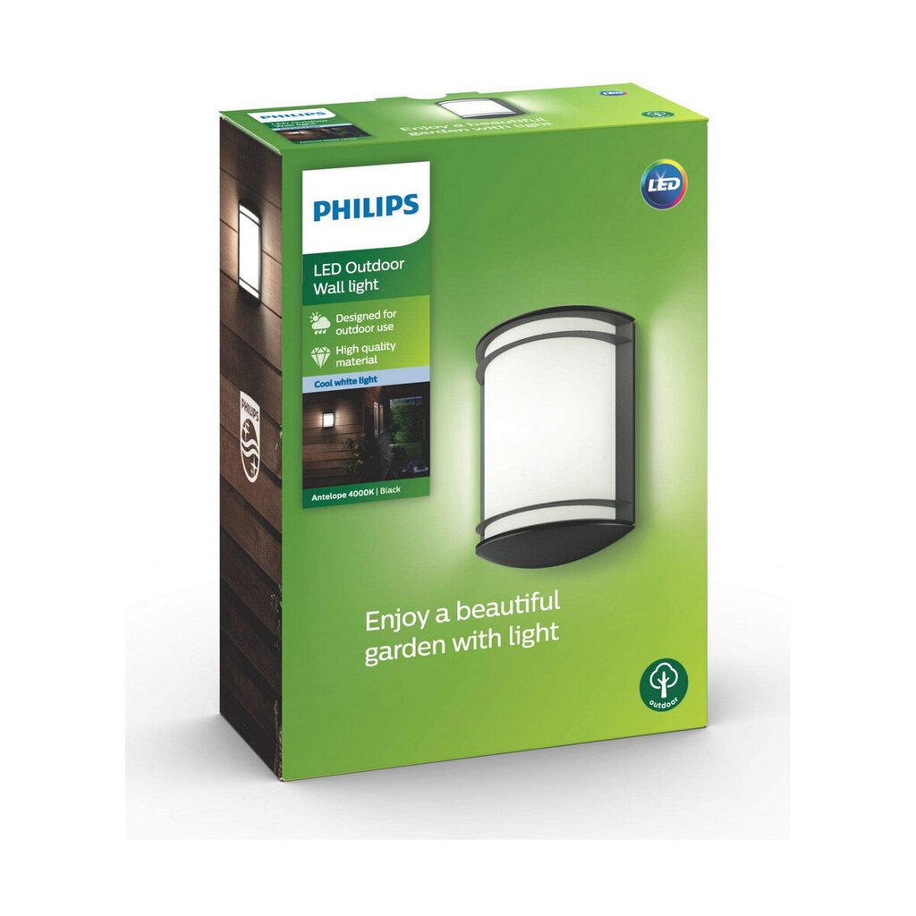 Lamppu Philips Antelope, musta hinta ja tiedot | Puutarha- ja ulkovalot | hobbyhall.fi