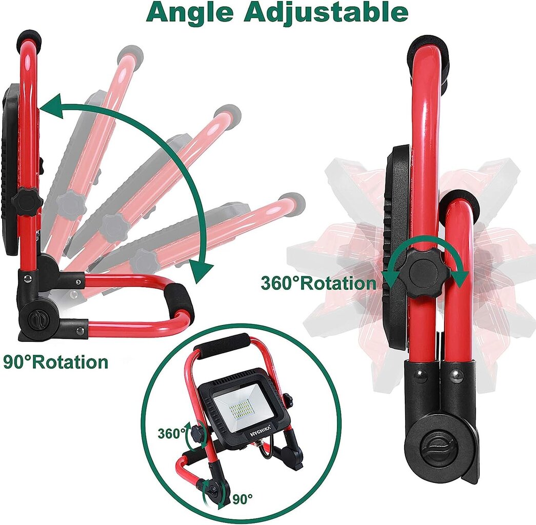 LED Building Spotlight 30W, Hychika -rakennuspaikat 3000 LM 6500K Kylmä valkoinen, IP65 -vedenpitävä, kannettava työvalo, työvalaistus (korvattu 100W*2) 2 m: n virtajohdolla ja liittimellä hinta ja tiedot | Puutarha- ja ulkovalot | hobbyhall.fi