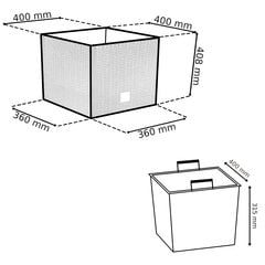 botle 3 antrasiitti rottin kikukkaruukkua puolisuunnikkaan kuvion korkeus: 26 + 32 + 42 cm neliömäisellä sisäkkeellä hinta ja tiedot | Kukkaruukut | hobbyhall.fi