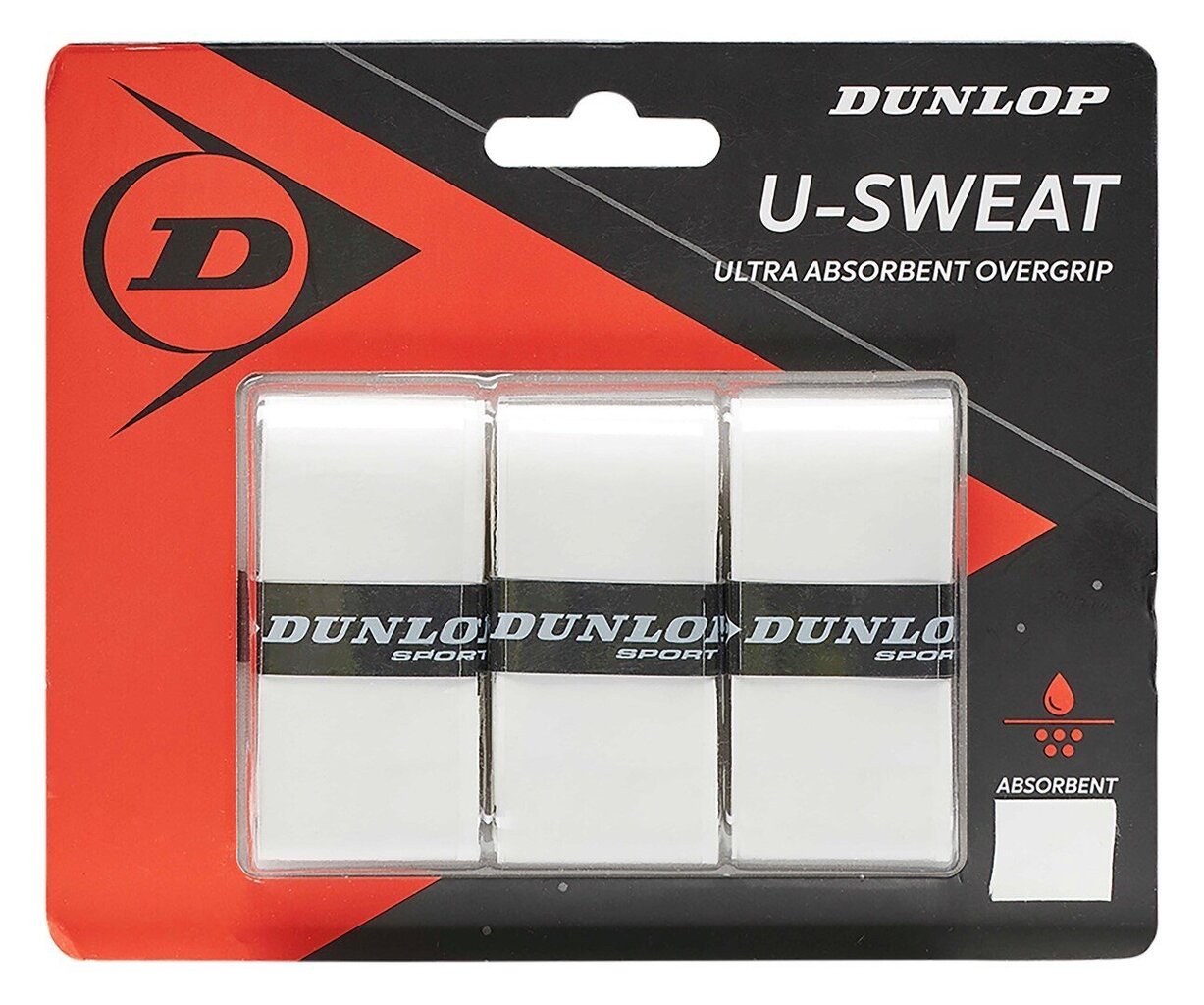 Mailan käämitys Dunlop U-SWEAT, 3 kpl, valkoinen. hinta ja tiedot | Tennisvälineet | hobbyhall.fi