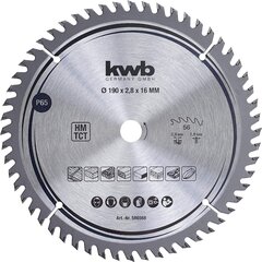 KWB -piiri Sow Blade 190 x 16 mm, erittäin hieno leikkaus, saha terät, jotka sopivat työtasoille, puulle ja päällystetyille paneeleille hinta ja tiedot | Puutarhatyökalujen tarvikkeet | hobbyhall.fi