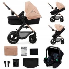 Universaali lastenvaunu Kinderkraft Moov 2 Air 3in1, Sand Beige hinta ja tiedot | Vaunut ja rattaat | hobbyhall.fi