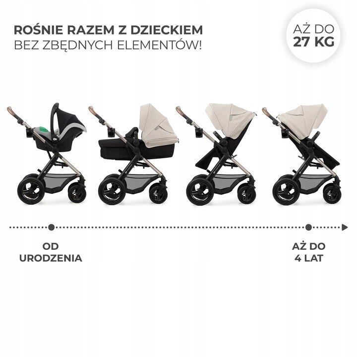 Universaali lastenvaunu Kinderkraft Moov 2 Air 3in1, Moonlight Grey hinta ja tiedot | Vaunut ja rattaat | hobbyhall.fi