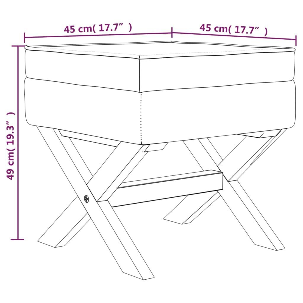 Säilytyslaatikko-jakkara vidaXL, Kangas, 45x45x49cm, ruskea hinta ja tiedot | Säkkituolit, rahit ja penkit | hobbyhall.fi