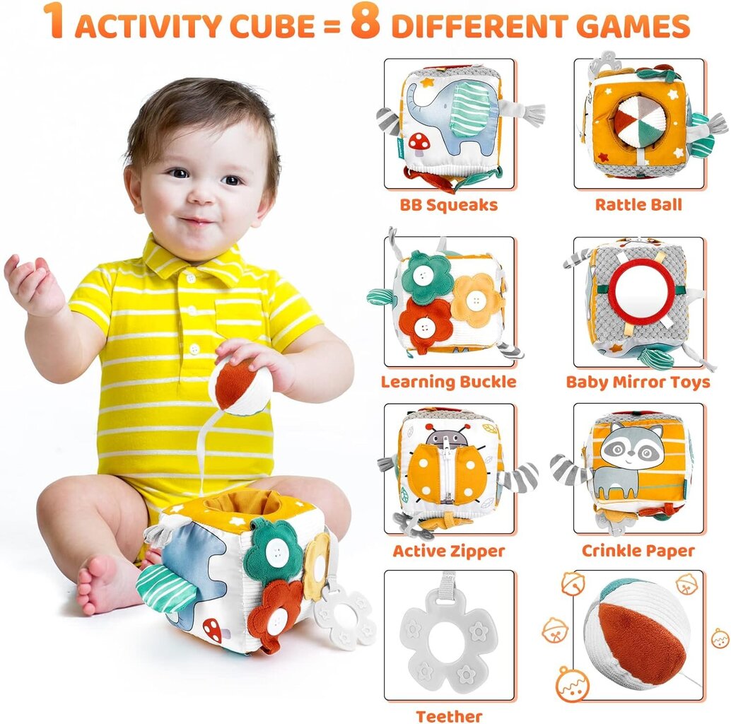 Monikäyttöinen lelu vauvoille Educational Cube hinta ja tiedot | Vauvan lelut | hobbyhall.fi