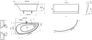 kylpyamme Ravak, 160x75 hinta ja tiedot | Kylpyammeet | hobbyhall.fi