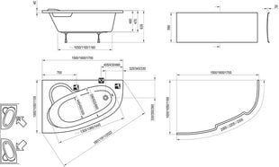 kylpyamme Ravak, 160x105 hinta ja tiedot | Kylpyammeet | hobbyhall.fi