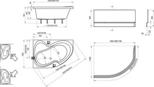 kylpyamme Ravak Rosa II, 170x105. hinta ja tiedot | Kylpyammeet | hobbyhall.fi