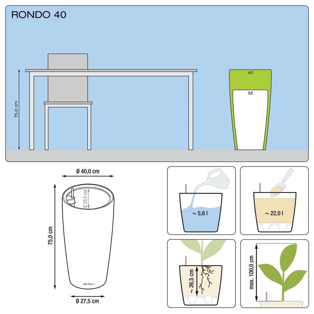 Pot Lechuza Rondo 15740 hinta ja tiedot | Istutusruukut ja minikasvihuoneet | hobbyhall.fi