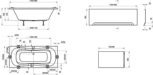 Bath Ravak Campanula II, 180x80 hinta ja tiedot | Kylpyammeet | hobbyhall.fi