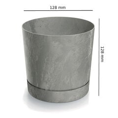 Kukkaruukku pyöreä vaaleanharmaa muovinen Beton Effect kätköruukku 12,8 cm hinta ja tiedot | Kukkaruukut | hobbyhall.fi