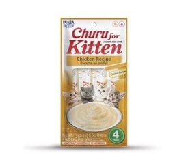 Churu Cat Kitten Kanaviljaton kissanherkku, 56 g x 4 hinta ja tiedot | Kissan herkut | hobbyhall.fi