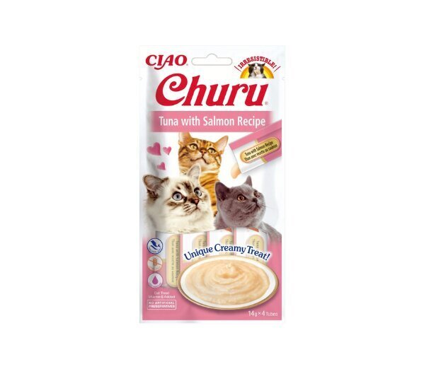 Churu Cat tonnikala lohiviljaton kissaherkku, 56g x 4 hinta ja tiedot | Kissan herkut | hobbyhall.fi