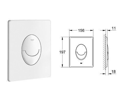 WC-setti Grohe Rapid SL 3in1 napilla Skate Air, 38722001 hinta ja tiedot | WC-istuimet | hobbyhall.fi