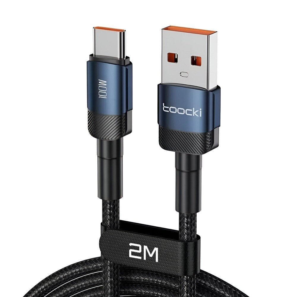 Toocki USB-A - Type-C 2m Universal Data & pikalatauskaapeli, sininen hinta ja tiedot | Puhelinkaapelit | hobbyhall.fi