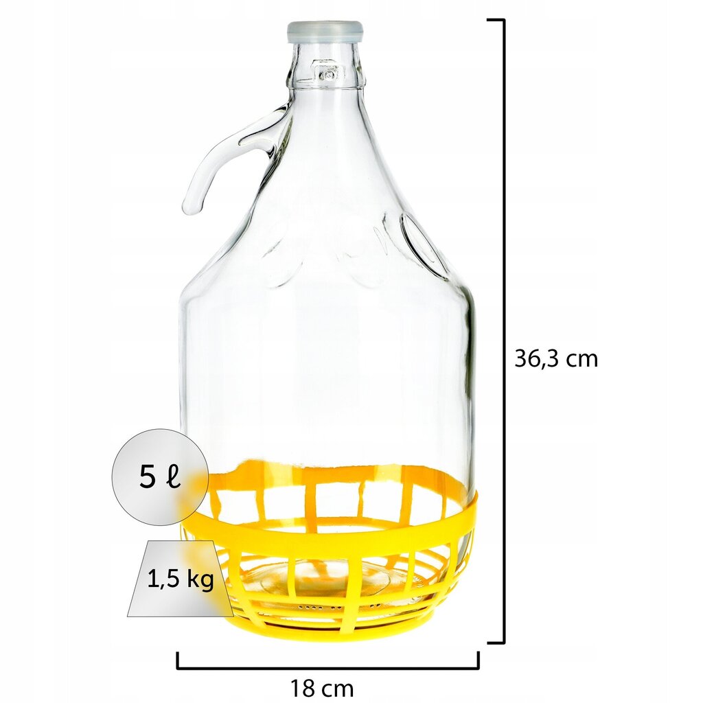 Wine Carboy 5L Lady Balloon korissa viinipullo + sulkeminen hinta ja tiedot | Lasit, mukit ja kannut | hobbyhall.fi