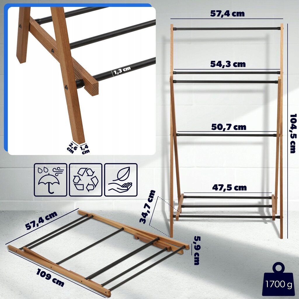 Loft-kylpyhuoneen pyyheteline hinta ja tiedot | Kylpyhuoneen sisustus | hobbyhall.fi