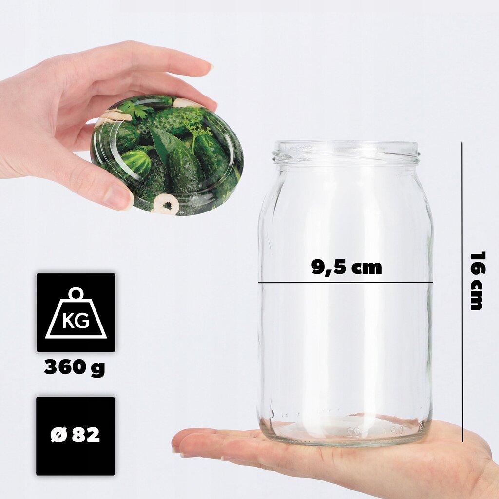 Säilöntäpurkit 900ml Lasipurkki Hunajahillo 48 kpl + korkit Fi82 hinta ja tiedot | Säilöntä | hobbyhall.fi